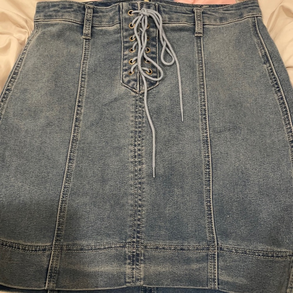blue jean skirt